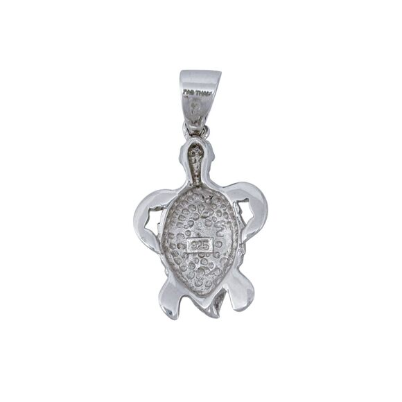 Vintage Thai FAS Sterling Silver 925 Opal Inlay Turtle Pendant - Picture 4 of 6